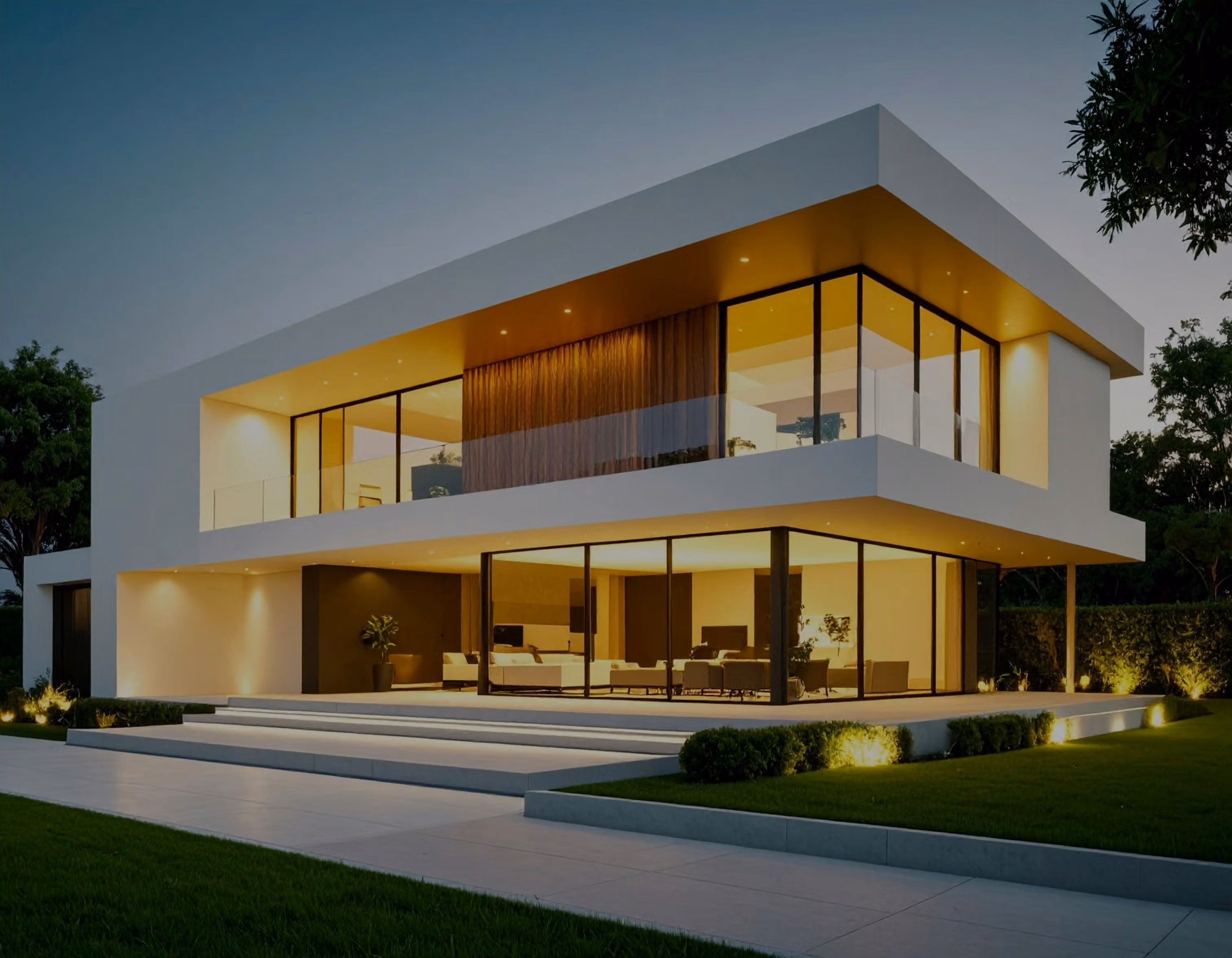 A Daily Bases Homes property lit at dusk