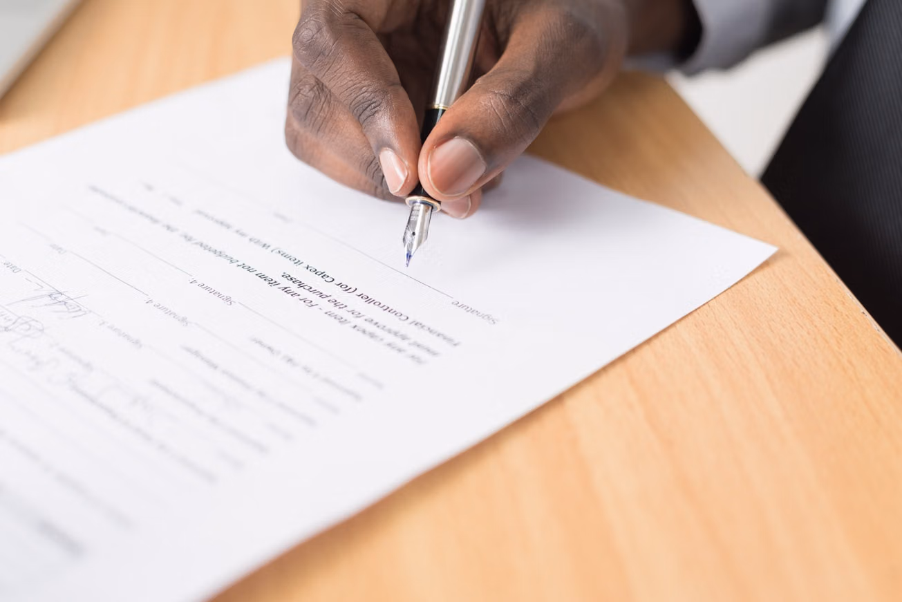 Signing the firm bid contract